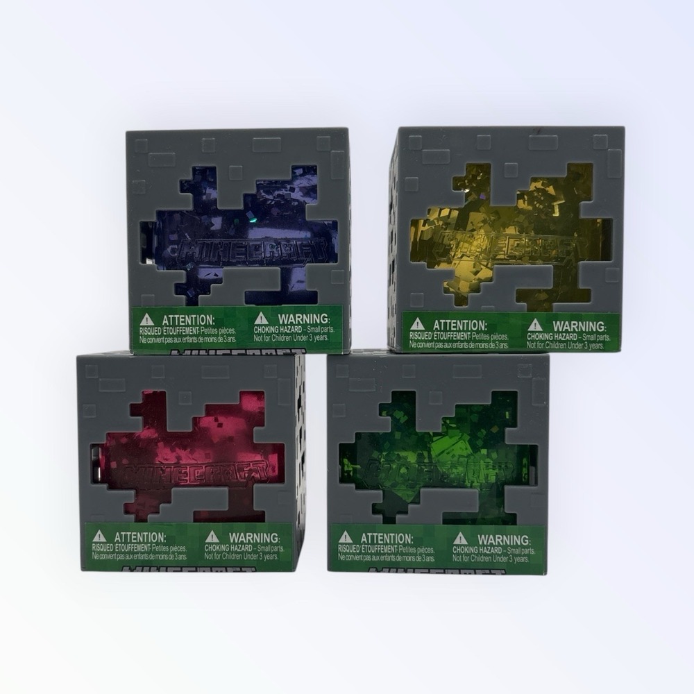 MINECRAFT JELLY‎ CUBES Viral Squishy NEW Set of 4
